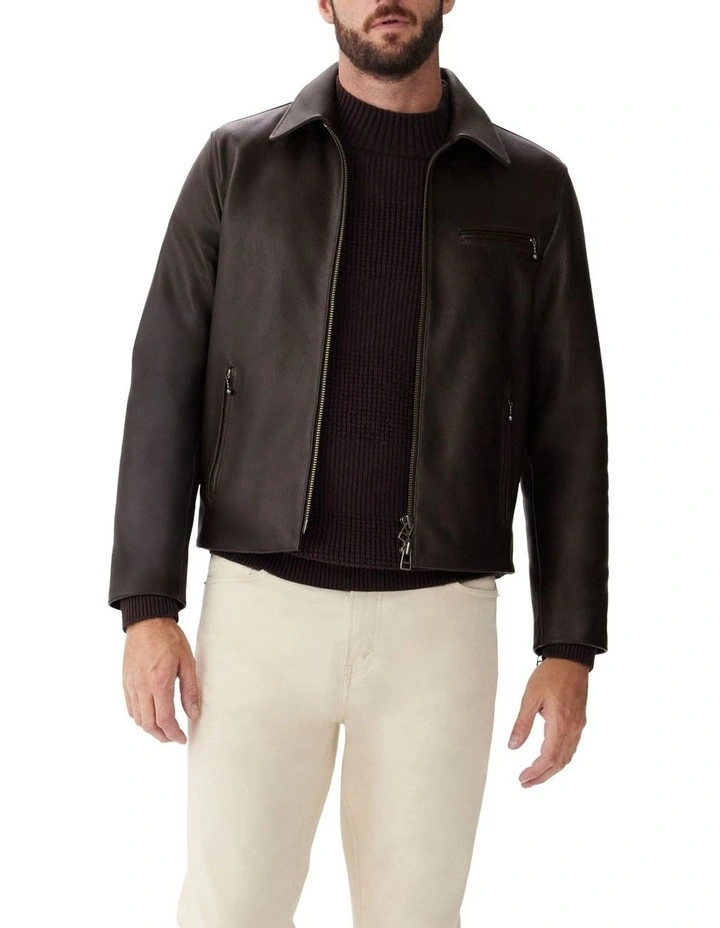Racer Jacket in Chocolate