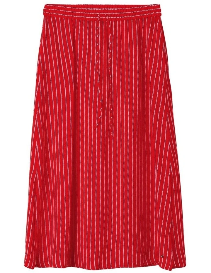 Cupro Midi Skirt in Rope Stripe Fireworks