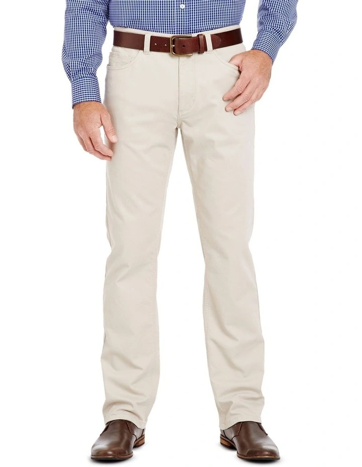 Stretch Bedford Cord Trouser in Beige