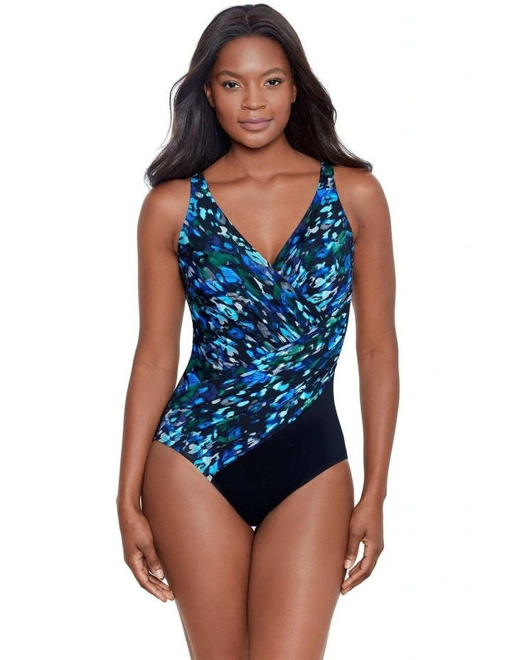 Sophisticat Oceanus One Piece V Neck Shaping Swimsuit in Multi