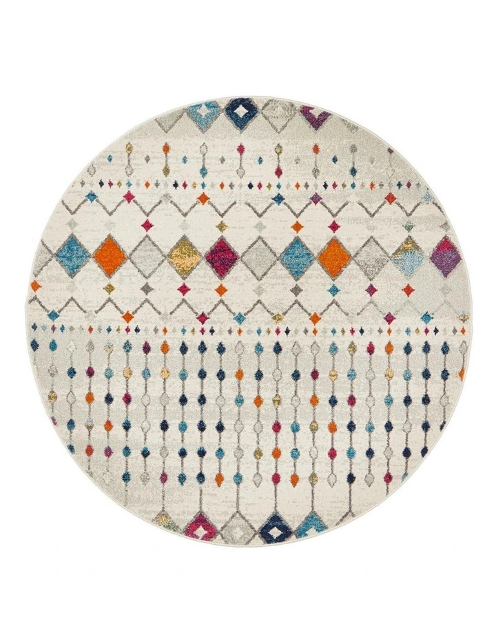 Mirage Peggy Tribal Morrocan Style Multi Round Rug