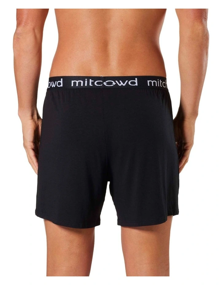 Bamboo Loose Knit Boxer Short in Black