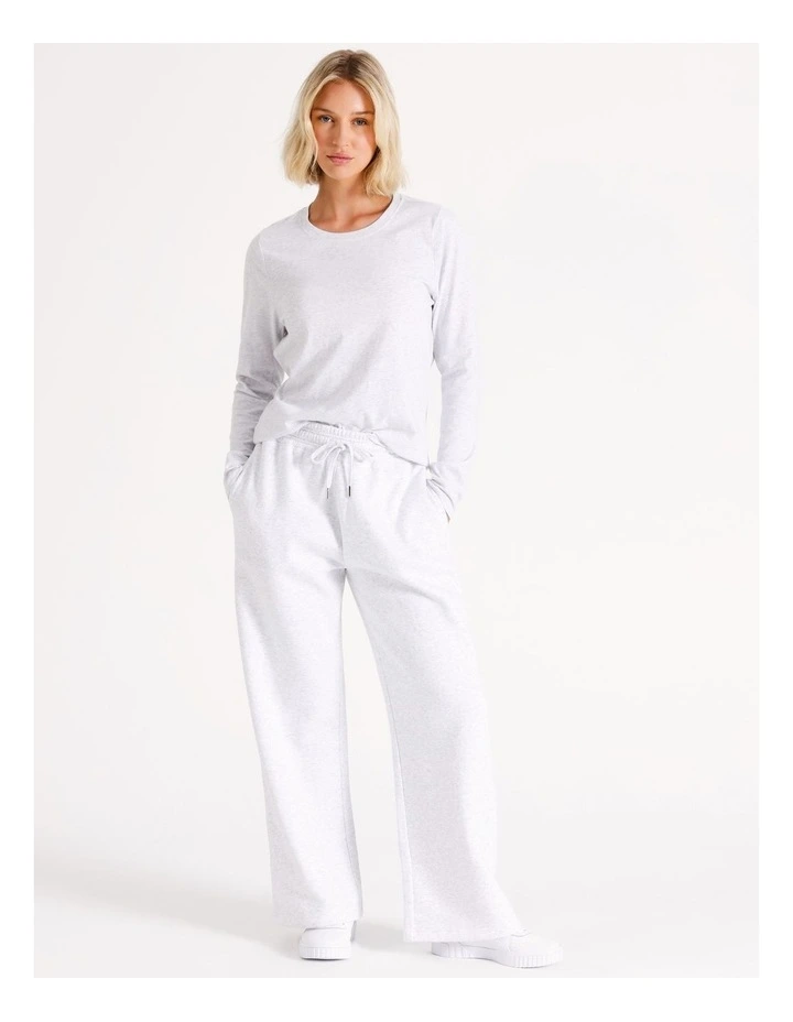 Wide Leg Trackpant in Grey