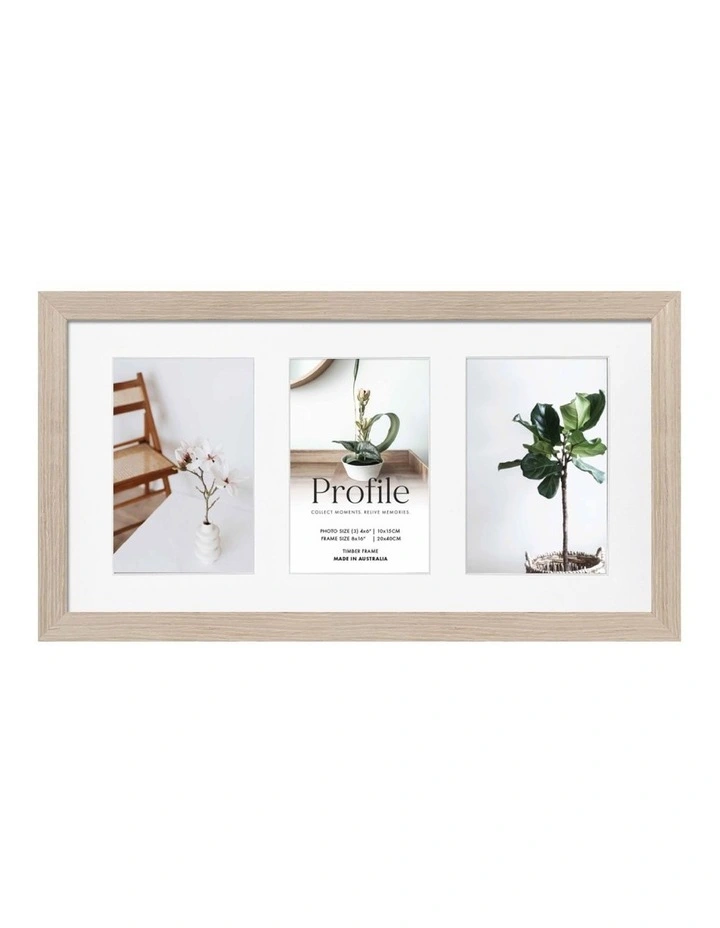 Made Timber Collage Photo Frame 8x16"/4x6" (3) in Polar Birch