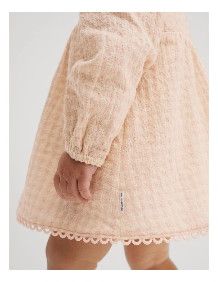 Long Sleeve Romper Dress in Multi Pink