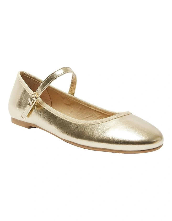 Sweet Flat Shoes in Soft Gold Metallic