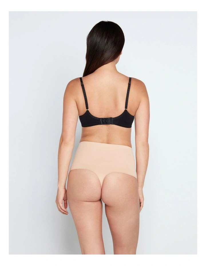 Medium Control Waisted Thong in Caramel