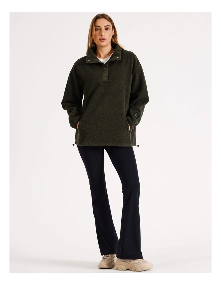 Sherpa Panel Sweater in Khaki