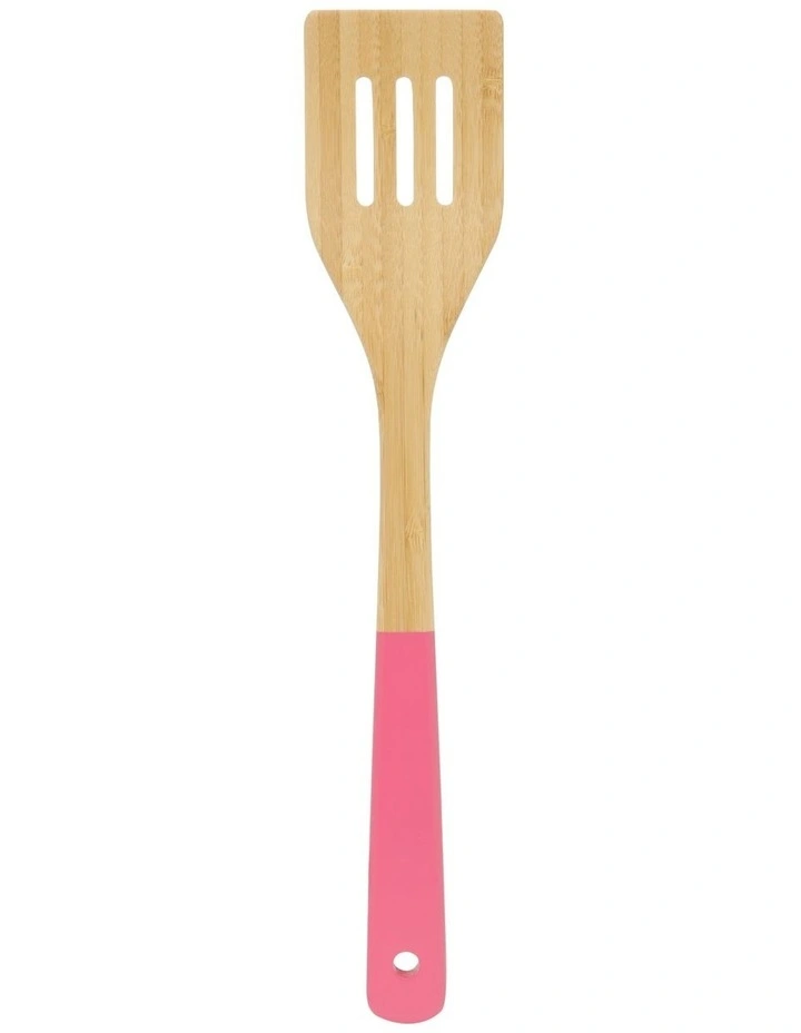 Slotted Turner 31cm in Bamboo/Pink