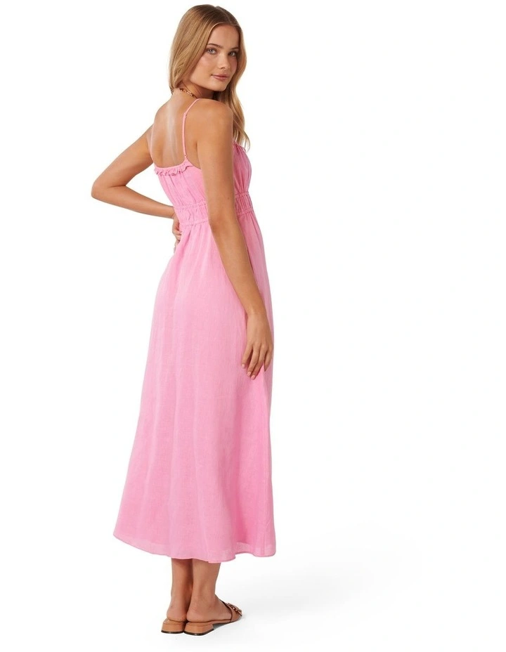 Tay Tie-Up Midi Dress in Pink
