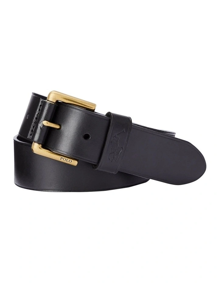 Leather Dress Belt in Black