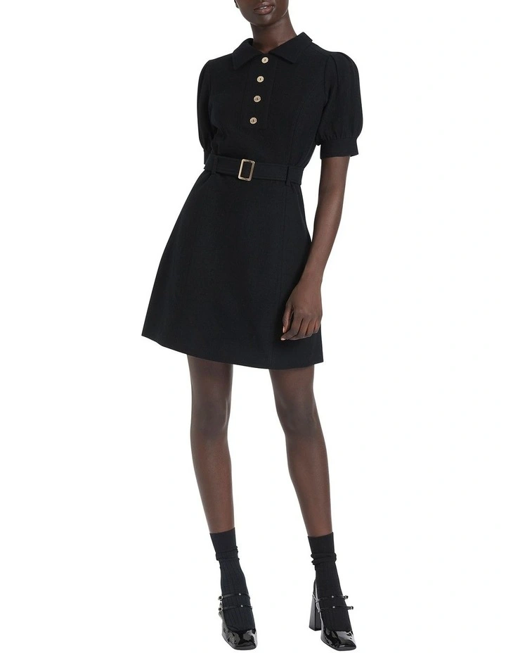 Valentina Felted Wool Dress in Black