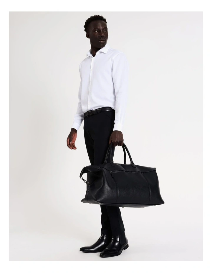 Pebbled PU Weekender in Black