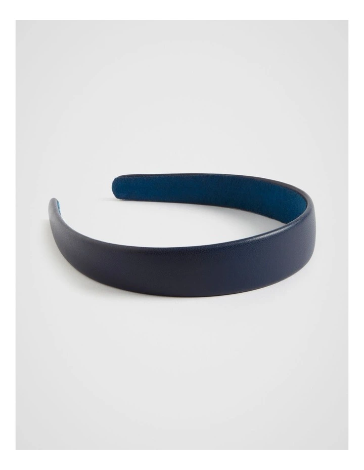 Leather Look Headband in Blue