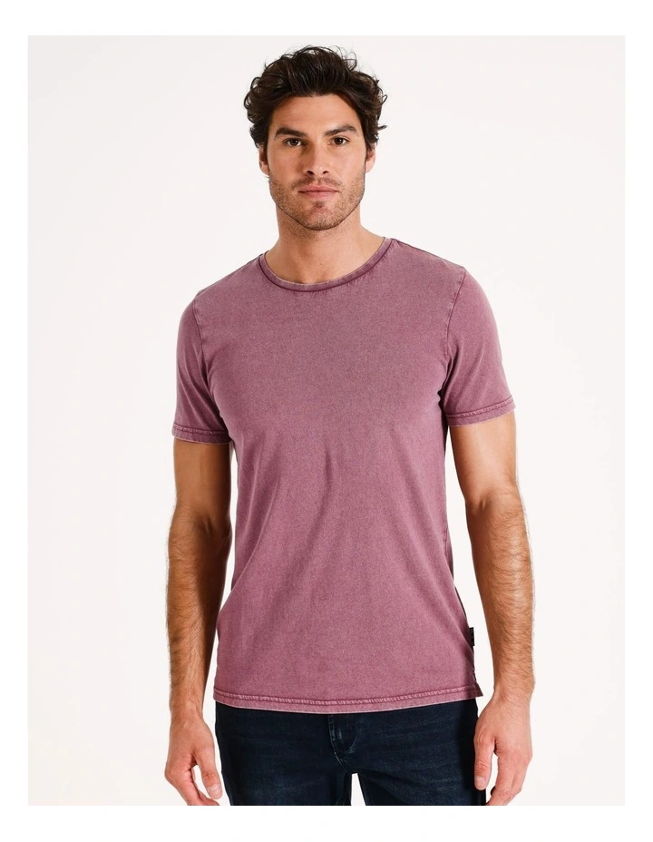 Kingscliff Snow Wash Short Sleeve Tee in Old Rose