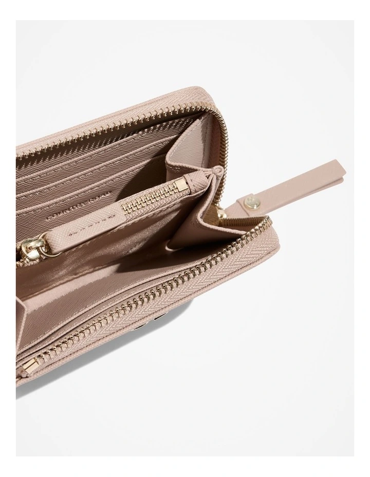 Small Cr Zip Wallet in Sand