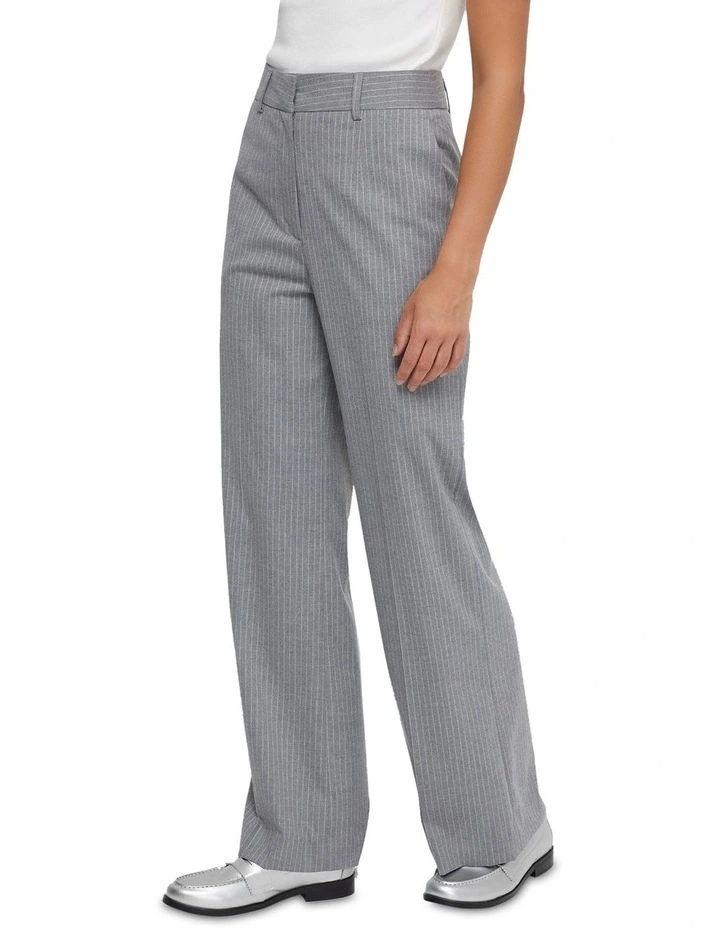 Lydia Pinstripe Suit Trousers in Grey