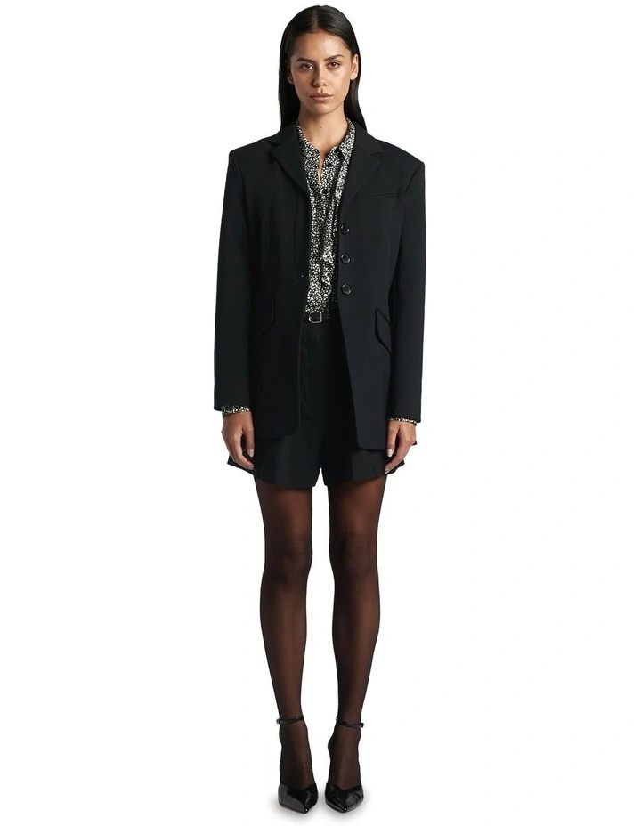 Daisy Burnout Frill Blouse in Black/White