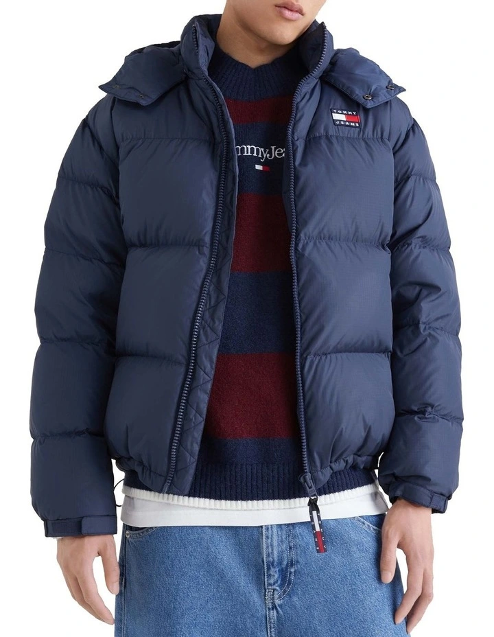 Hooded Padded Recycled Casual Alaska Puffer in Blue