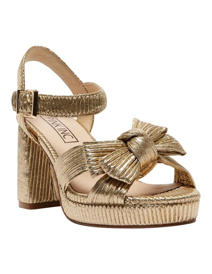Sherbet Sandals in Gold Pleat