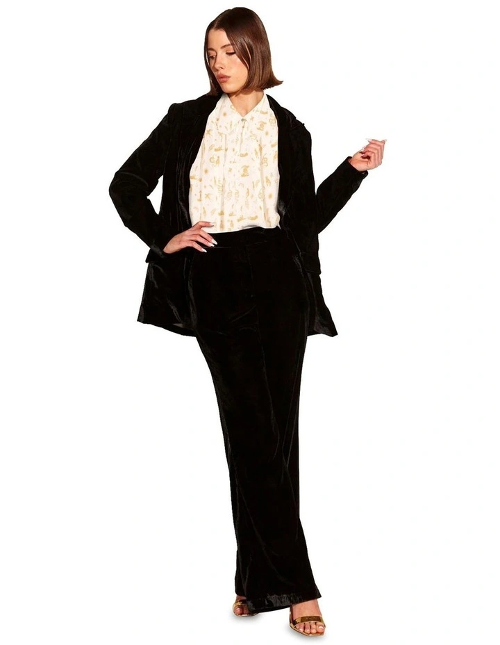 Mustang Sally Velvet Blazer in Black