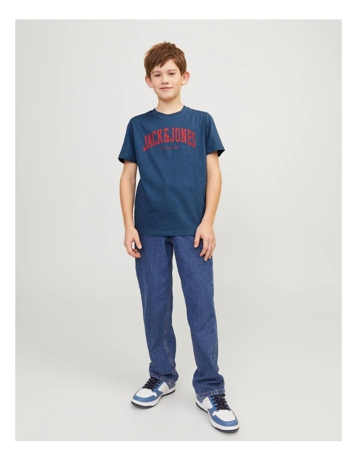 Josh Crew Neck T-Shirt in Ensign Blue