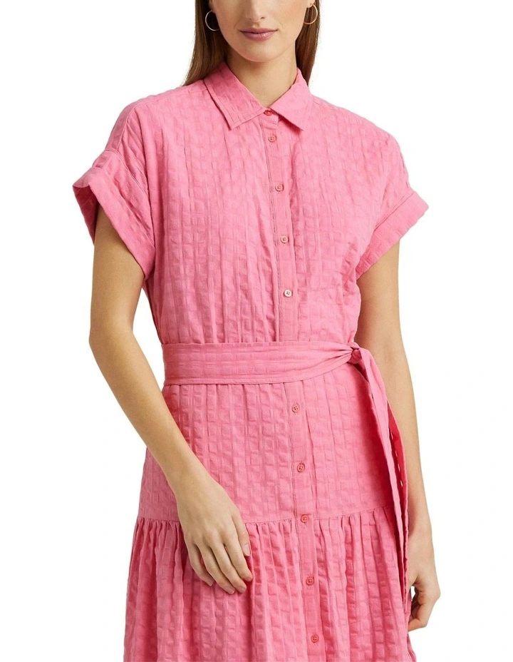 Gingham Cotton Dress in Pink
