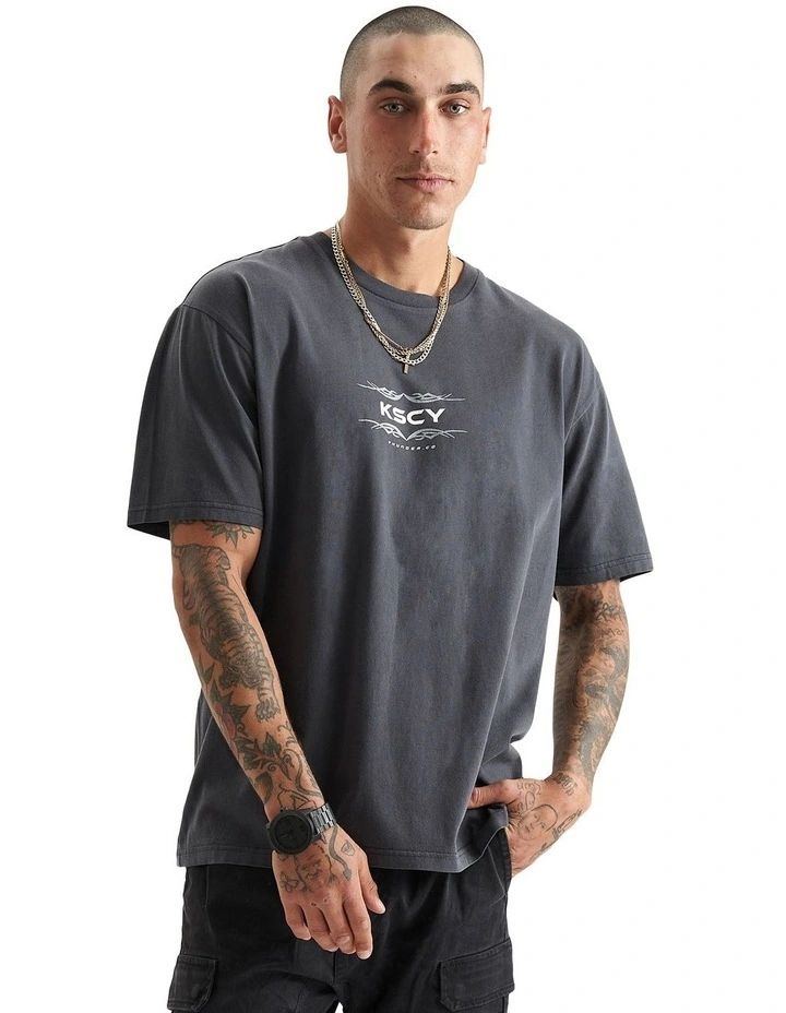 Gangrel Heavy Box Fit Tee in Pigment Asphalt