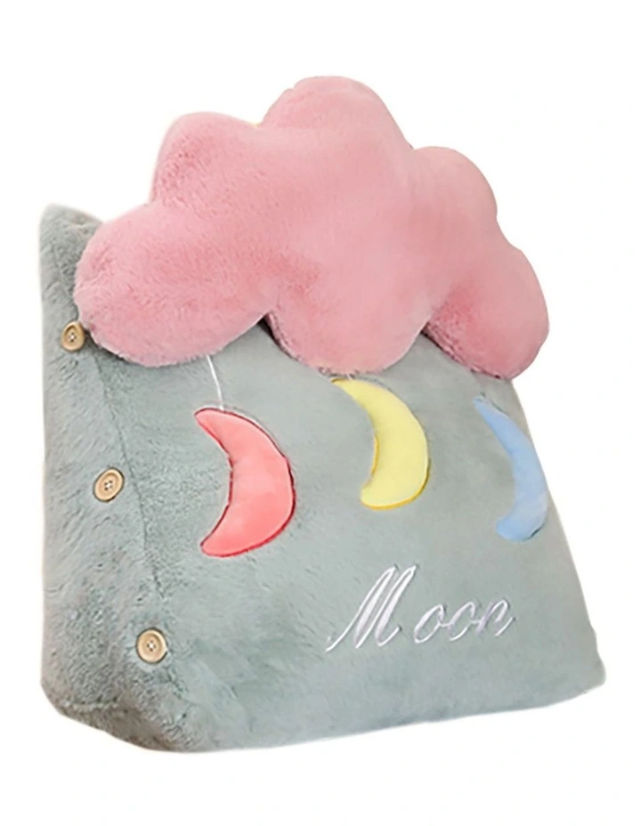 Cute Moon Cloud Cushion in Green