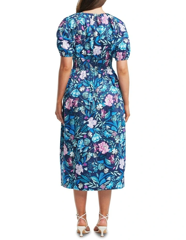 Tropicana Dress in Turquoise/Pink