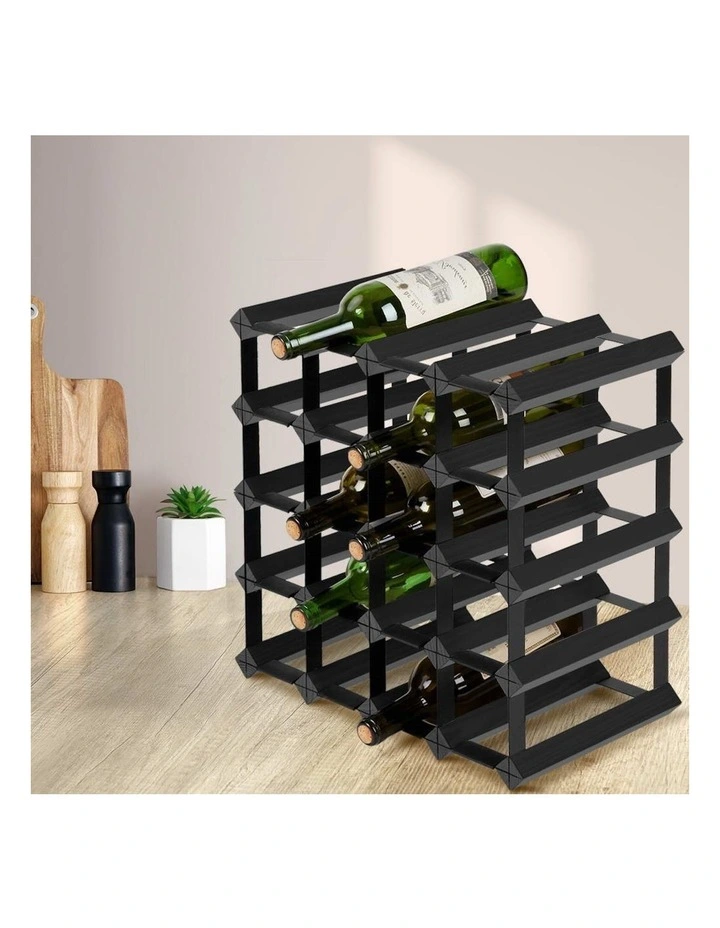20 Bottle Wine Rack in Black