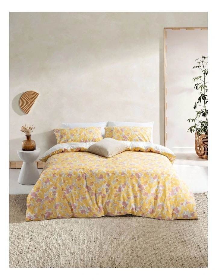 Nikita Quilt Cover Set in Yellow