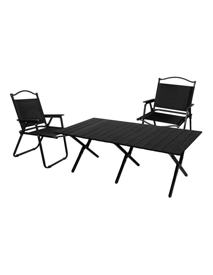 Foldable Camping Table Chair in Black