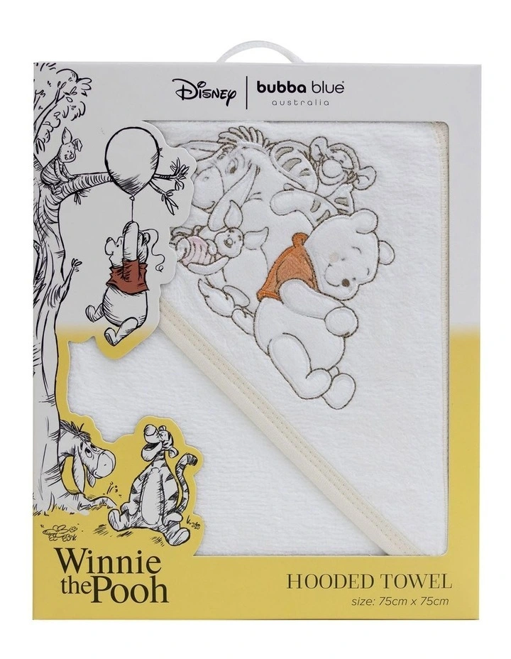 Winnie The Pooh Hooded Towel in White