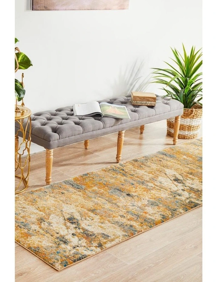 Dreamscape Tribute Modern Runner Rug in Rust