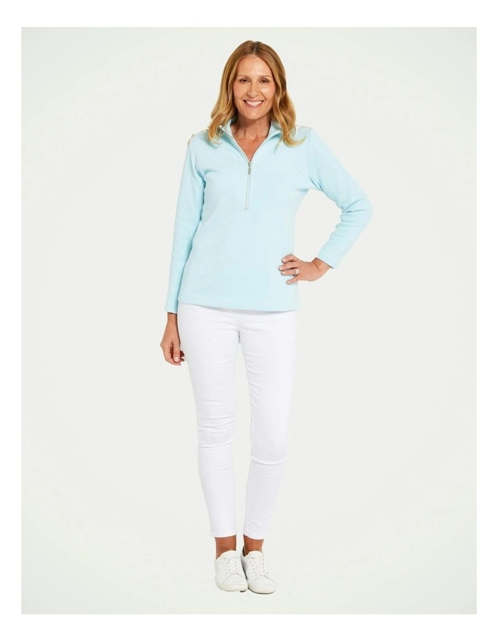 Haven 1/4 Zip Top in Aqua