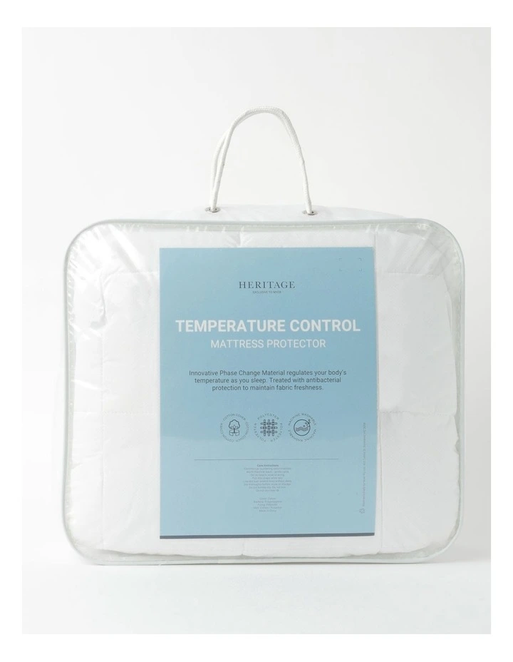 Temperature Control Mattress Protector in White