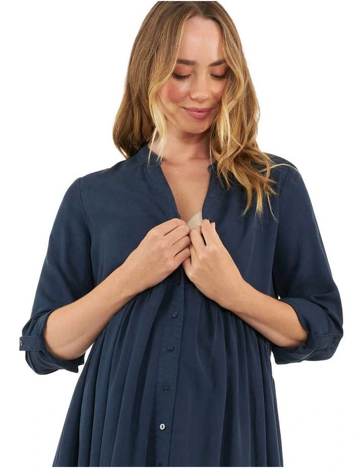 Demi Tencel Dress in Navy