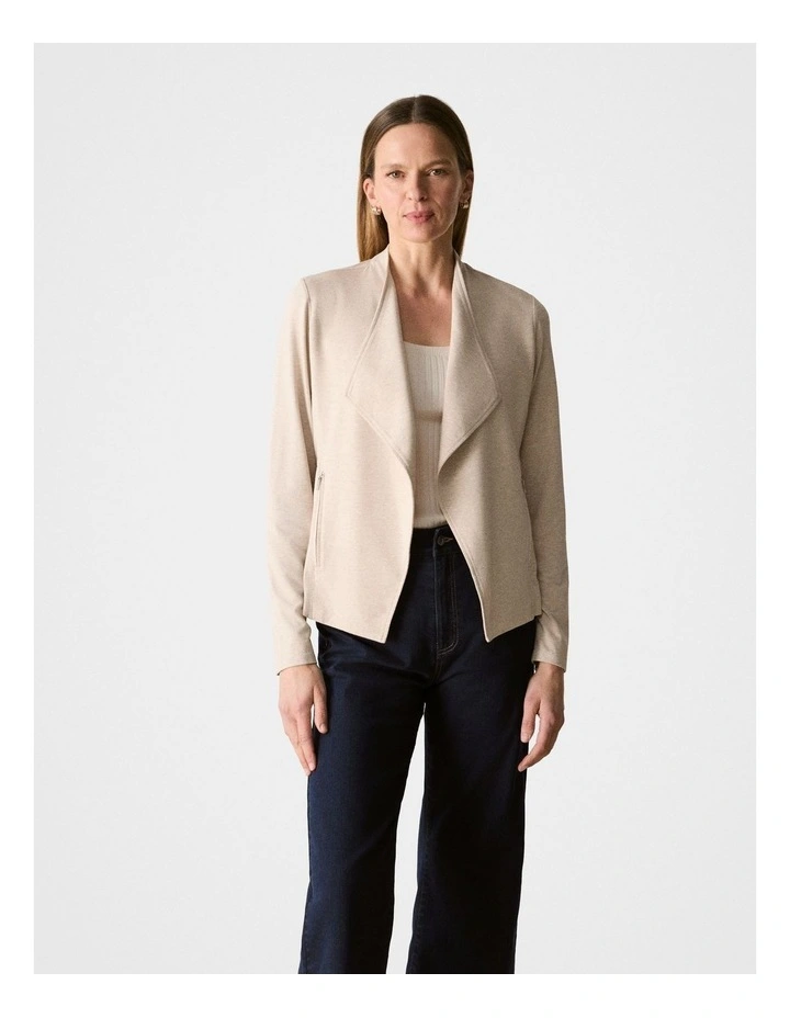 Bamboo Viscose Marle Jacket in Oatmeal Marle