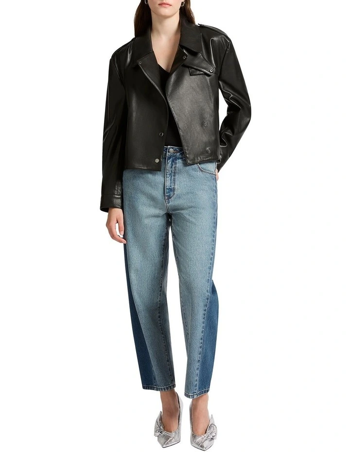 Kelly Leather Jacket in Black
