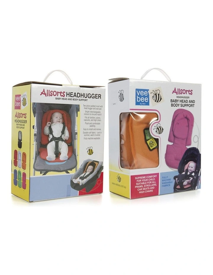 Allsorts Pad Infant Baby Head/Body Support f/Pram Stroller Car Seat BLK