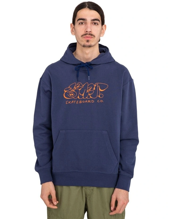 Bubble Worm Pullover Hoodie in Blue