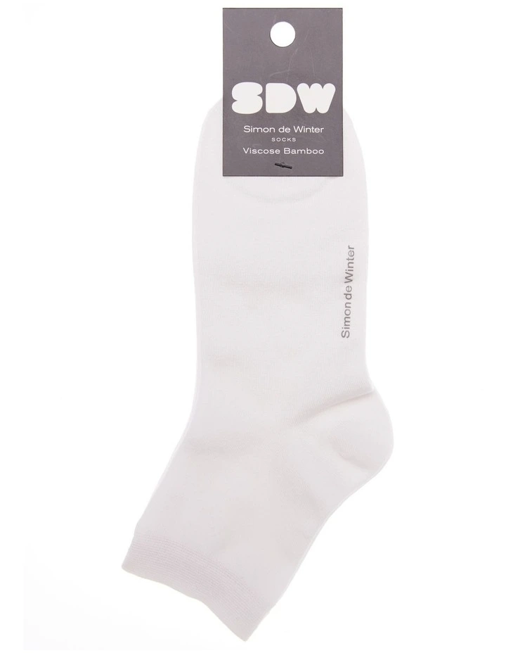 Plain Half Crew Socks 2 Pack in White