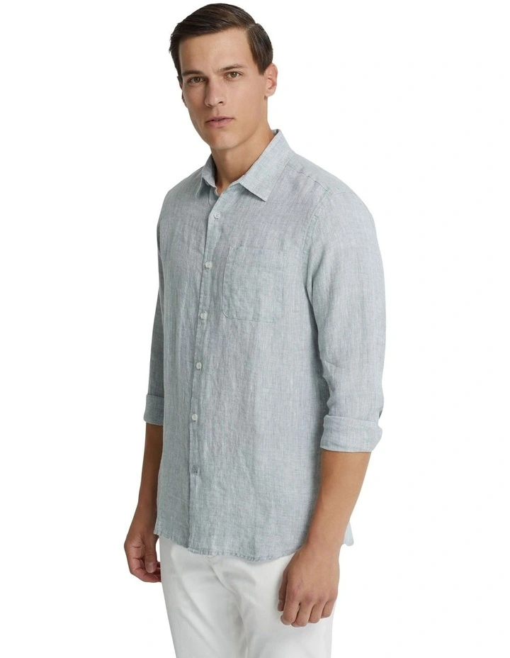 Holloway Pure Linen Shirt in Mint
