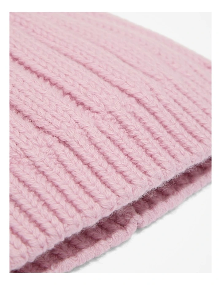 Rib Beanie in Rose