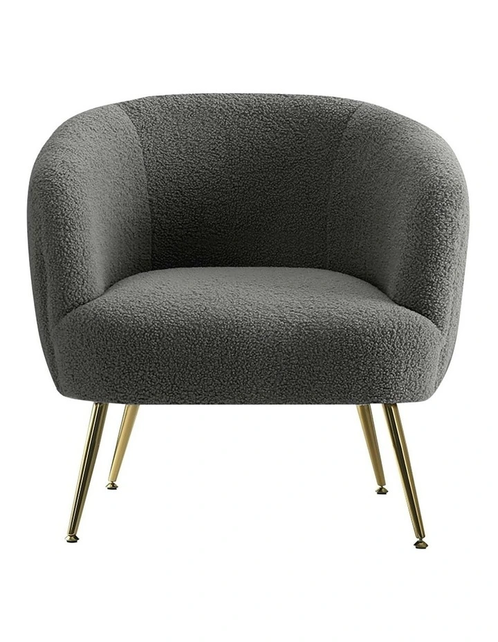 Artiss Armchair Lounge Chair Accent Chairs Sherpa Boucle Charcoal