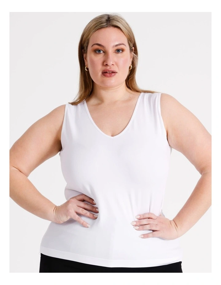 Recycled Blend Layering Tank in White