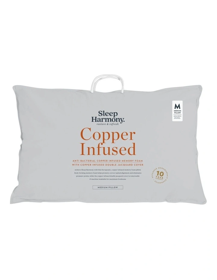 Sleep Harmony Copper Infused Pillow White