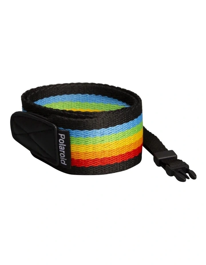 Flat Camera Strap Rainbow and Black