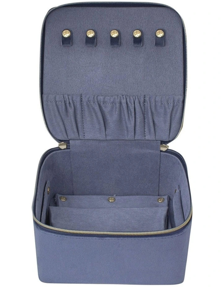 Luxe Velvet Large Jewellery Cube in Storm